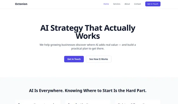 Octonion Technologies website homepage